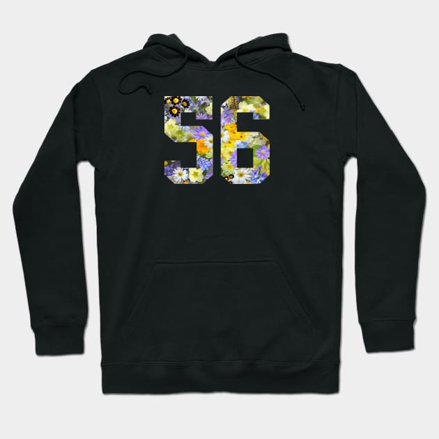 Floral Number 56 Hoodie by Eric Okore